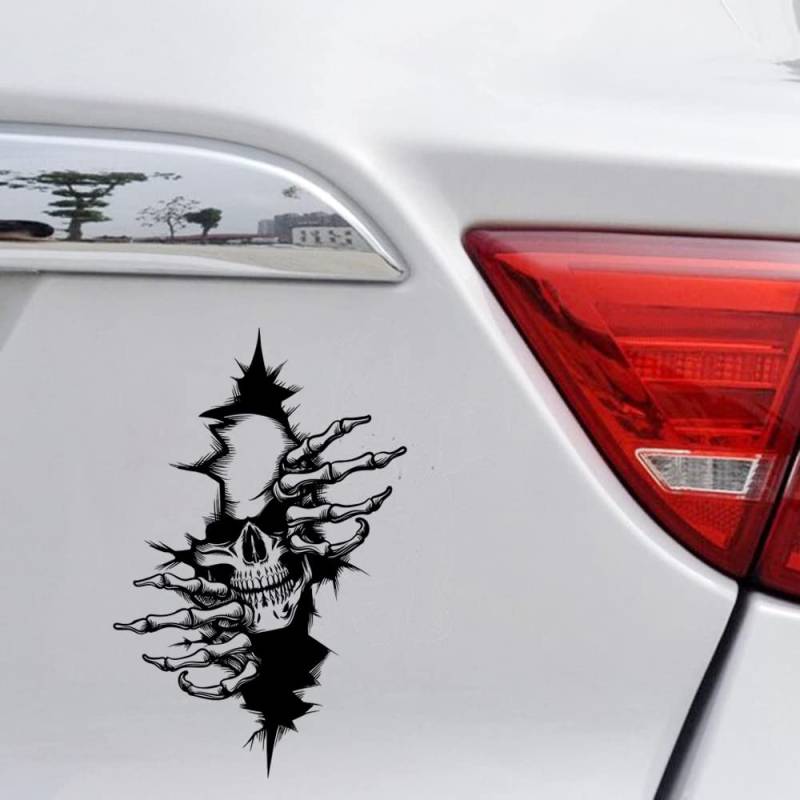Auto Aufkleber Schädel Skull Autoaufkleber Totenkopf Aufkleber Auto für Autos LKW Fenster Stoßstange Laptop 2 Stücke von PGONA