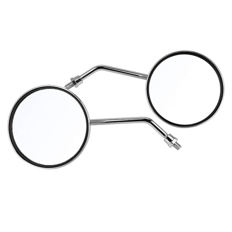 Acouto Universal 8mm Chrom Motorrad Rückspiegel, Universelle Passform, Verstellbar, Bruchsicher, Lenkerhalterung, Rund, Flach, Universell, Links, Motorradspiegel von Acouto