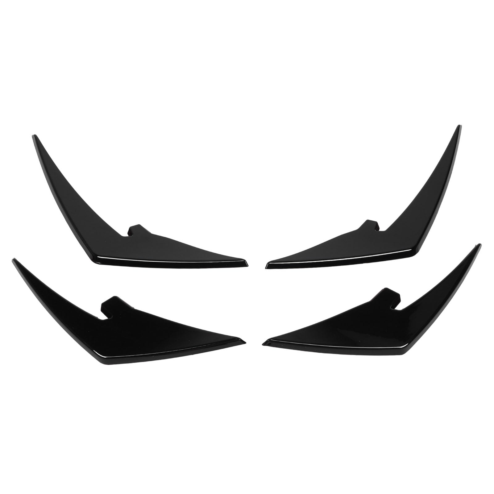 4pcs Vordere Stoßfänger Splitter Flossen ABS Leichte Gewicht Vorderen Stoßfänger Körperspoiler Canards Trim für M3 M4 G81 G82 G83 Kohlefaser Vordere Stoßstange Splitte (Helles Schwarz) von Acouto