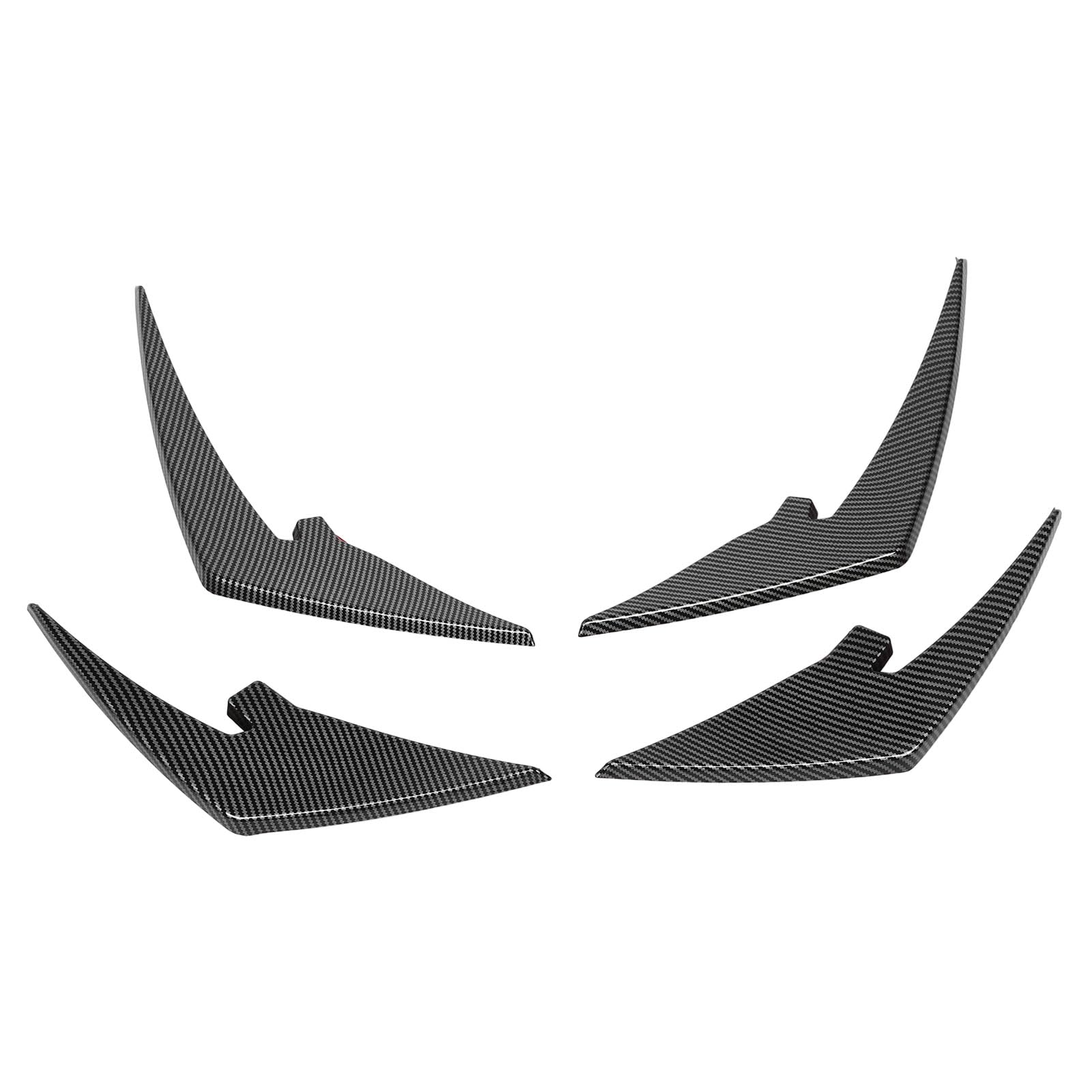 4pcs Vordere Stoßfänger Splitter Flossen ABS Leichte Gewicht Vorderen Stoßfänger Körperspoiler Canards Trim für M3 M4 G81 G82 G83 Kohlefaser Vordere Stoßstange Splitte (Kohlefaser-Stil) von Acouto