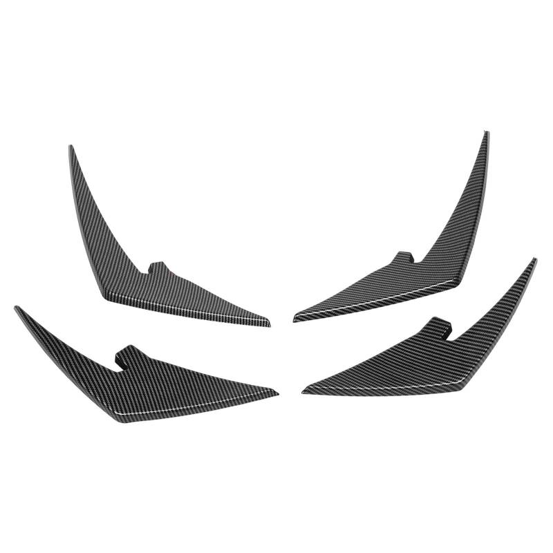 4pcs Vordere Stoßfänger Splitter Flossen ABS Leichte Gewicht Vorderen Stoßfänger Körperspoiler Canards Trim für M3 M4 G81 G82 G83 Kohlefaser Vordere Stoßstange Splitte (Kohlefaser-Stil) von Acouto