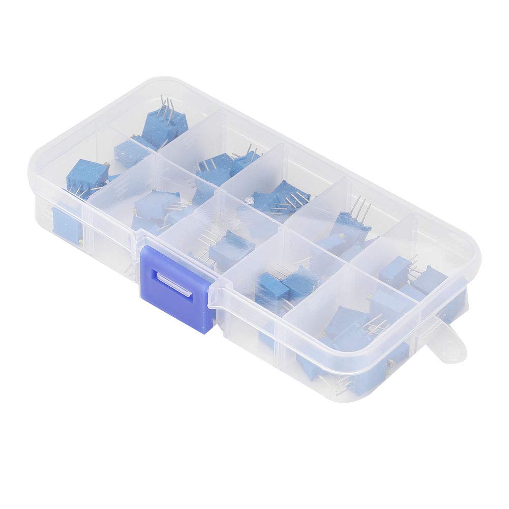50 Stück, 10 Werte, Blaue Variable Widerstände, Trimmer-Topf-Sortiment, Elektronische Komponenten, 3296 W. Gut Verpackt und Jeder Typ in Einem Kleinen Feld Verpackt. Diese Art 50 Stück, 10 Werte, Blaue Variable Widerstände, Trimmer-Topf-Sortiment, Elektronische Komponenten, 3296 W. Gut Verpackt und Jeder Typ in Einem Kleinen Feld Verpackt. Diese Art von Acouto