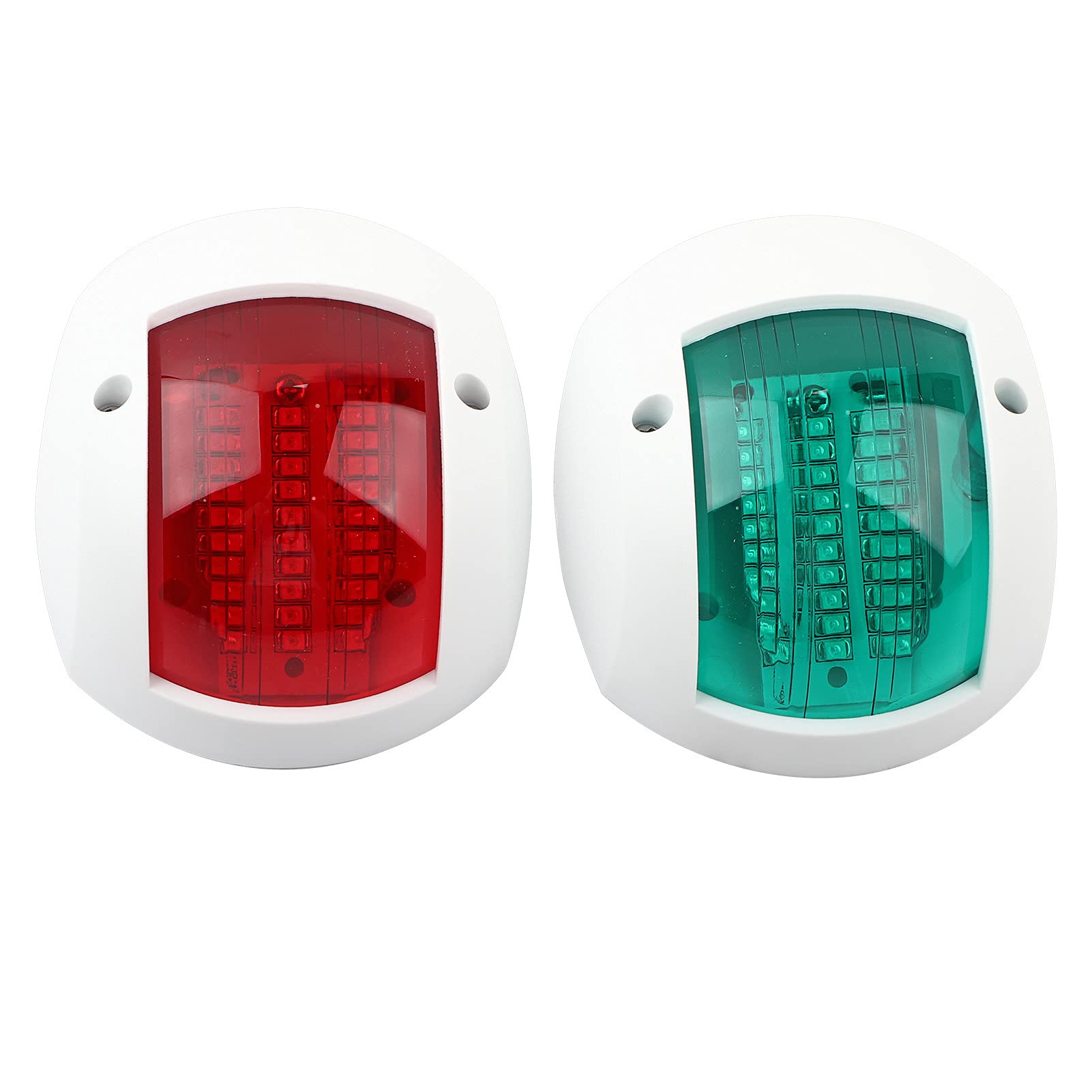 Acouto Paar Signallampen, Kugelförmig, Rot, Grün, LED, Wasserdicht, Navigationslicht für Boote, DC12V-24V, 3W (Weiss) von Acouto