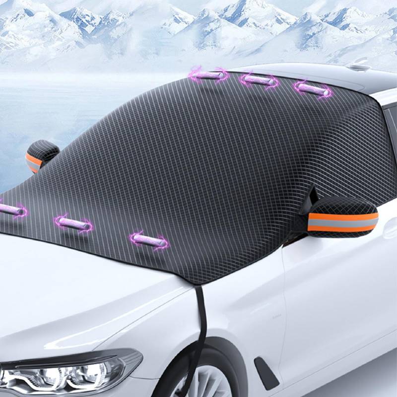 Anti-Frost-Schutzabdeckung Auto-Schild-Abdeckung Visier Magnetisch Verdickt Halbe Halbsonne Eis Schnee Staubschutz Faltbar für Autos von Acouto