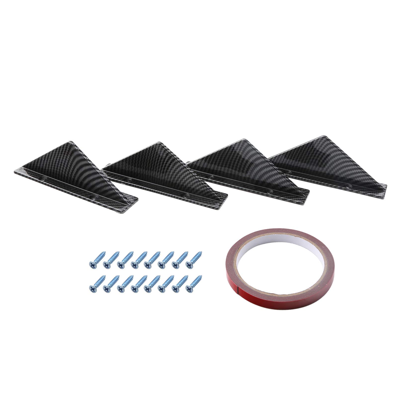 Auto Heck Stoßfänger Spoi 4pcs Auto Heck Stoßfänger Spoiler Kohlefaser Gebogen, um zu Reparieren, um Mehr zu Reparieren. (Kohlefaser Flacher Stil) von Acouto