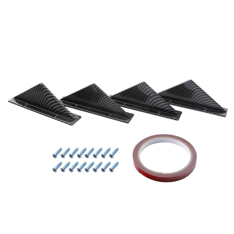 Auto Heck Stoßfänger Spoi 4pcs Auto Heck Stoßfänger Spoiler Kohlefaser Gebogen, um zu Reparieren, um Mehr zu Reparieren. (Kohlefaser Flacher Stil) von Acouto