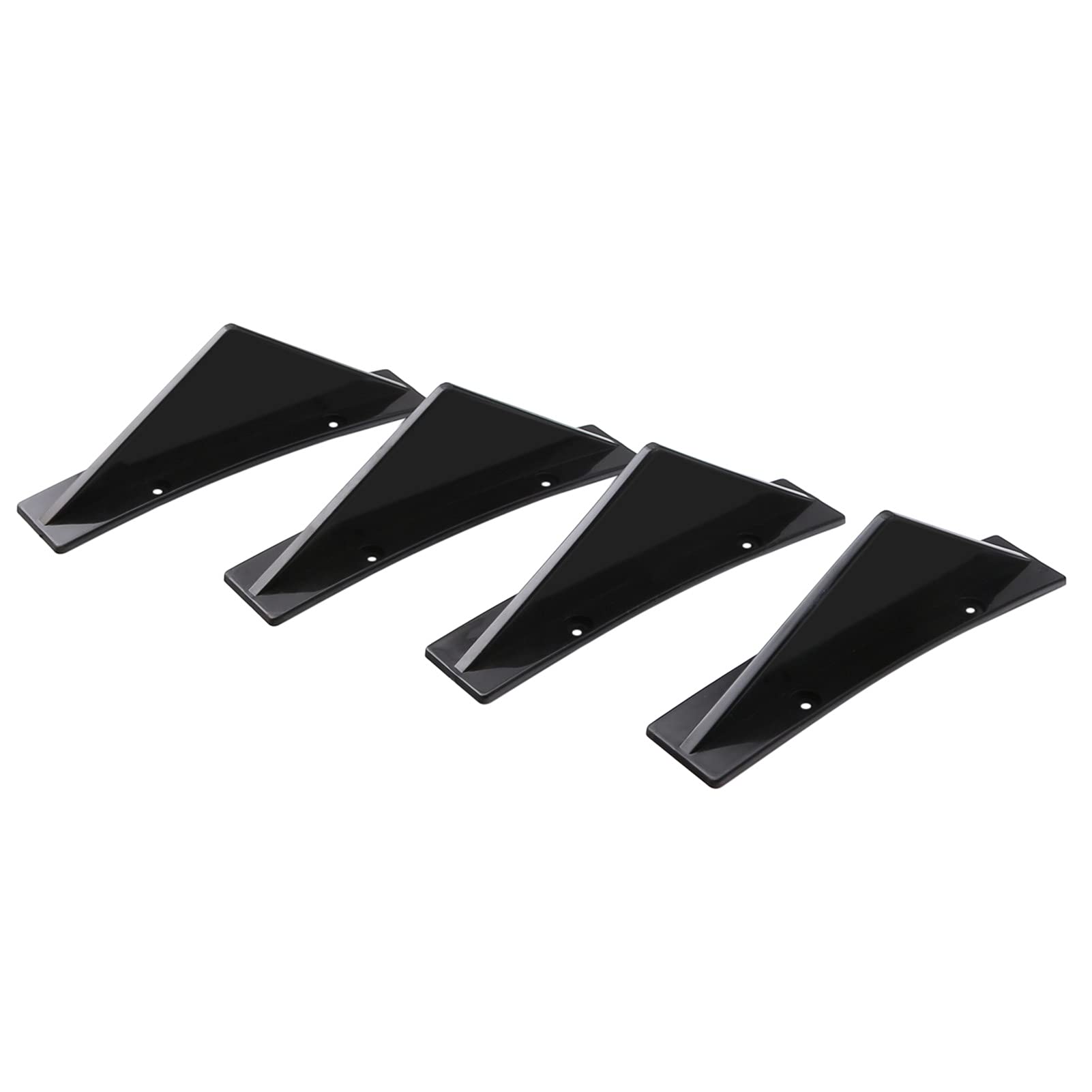 Auto Heck Stoßfänger Spoi 4pcs Auto Heck Stoßfänger Spoiler Kohlefaser Gebogen, um zu Reparieren, um Mehr zu Reparieren. (Schwarz gebogener Stil) von Acouto