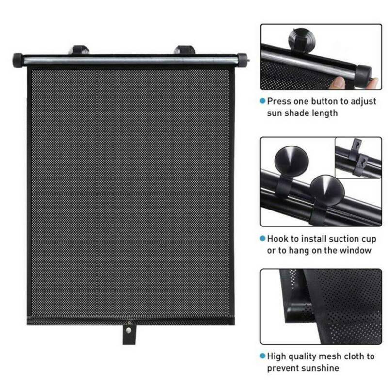 Auto Seitenfenster Sonne Einziehbares Auto Seitenfenster Sonnenschattenabdeckung Roll Vorhang Sonnenschutz für Autokarme und Großer Zeitblocker Zum Glanz Einziehbarer Pass- Passbares Sonne und (BLACK) von Acouto