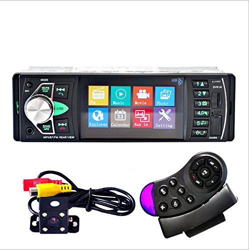 Autoradio MP5, 4.1 Zoll HD Acouto Auto Stereo Bluetooth Audioempfänger / MP5 Spieler/Video, das FM Radio AUX TF USB Fernsteuermikrofon freihändig Anrufe Rearview Kamera spielt(Mit Kamera) von Acouto