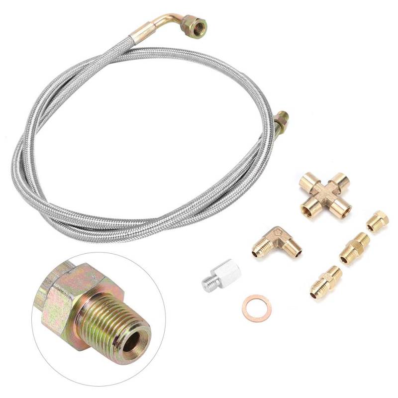 T3-Öl Ölzuleitung 36 Zoll Geflochtener Stahl Turbolader 1/8 NPT Ölzuleitung Passend für T3 T3/T4 T4 T70 Zuleitung Öl Turbo TDI T3 Öl Turbo Ölleitung von Acouto