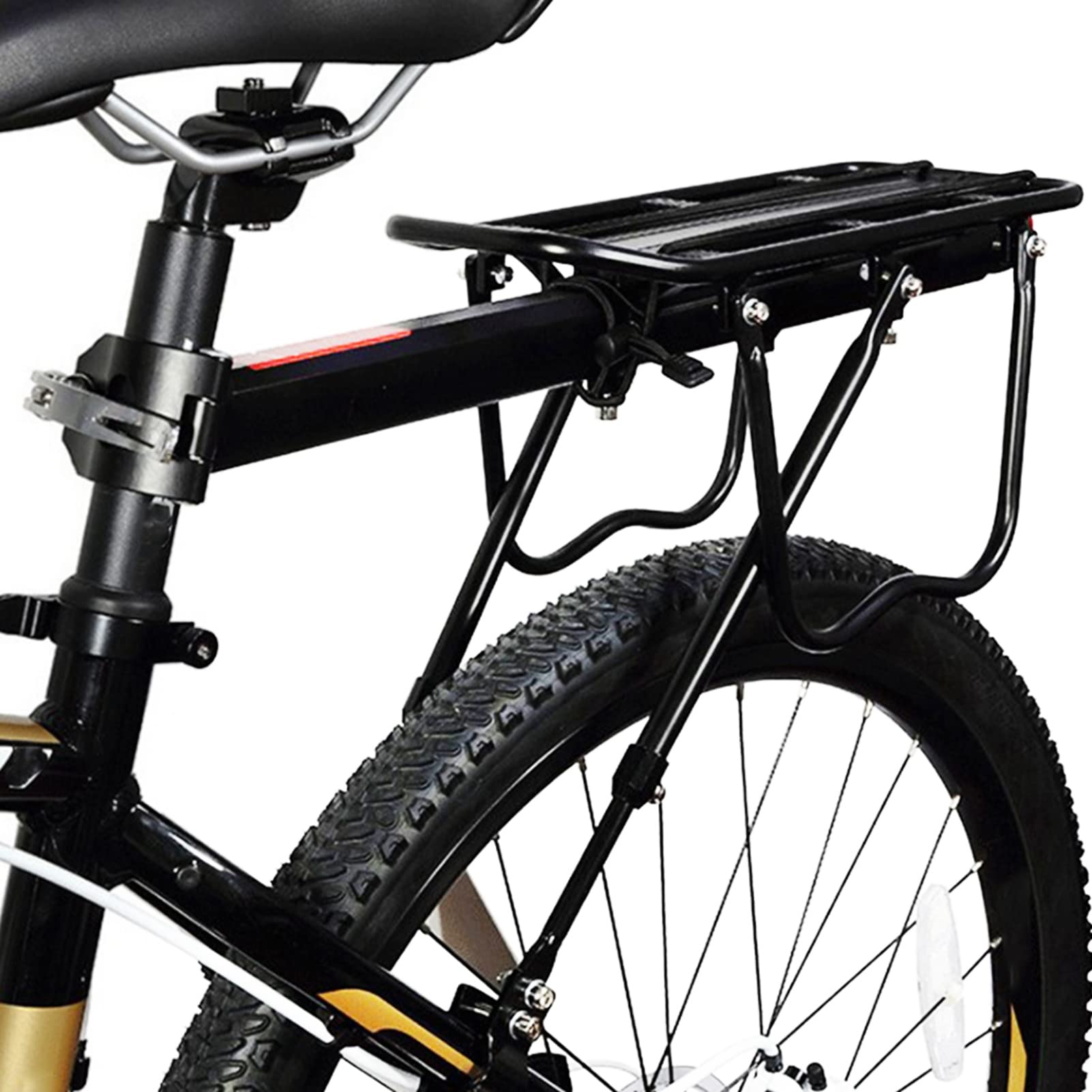 WJ0 Aluminium -Legierungs -Gepäckträger Rack Bike Heckträger Regal Radsportgeräte Accessoire Bar Easy Install LU Hauptkörper aus Hochfärbem Aluminiumlegier, Feiner Arbeiterbeschichtung WJ0 Aluminium -Legierungs -Gepäckträger Rack Bike Heckträger Regal Radsportgeräte Accessoire Bar Easy Install LU Hauptkörper aus Hochfärbem Aluminiumlegier, Feiner Arbeiterbeschichtung von Acouto
