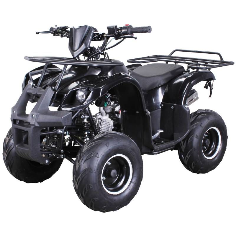 Actionbikes Motors Kinder Quad ATV S-8 Farmer 125 cc | 4-Takt 125ccm Motor bis 𝟓𝟎 km/h - Kinderquad - Pocket Quad - Miniquad - Benzin Quads - Kinderfahrzeug - Für Kinder ab 8 Jahren (Schwarz) von Actionbikes Motors