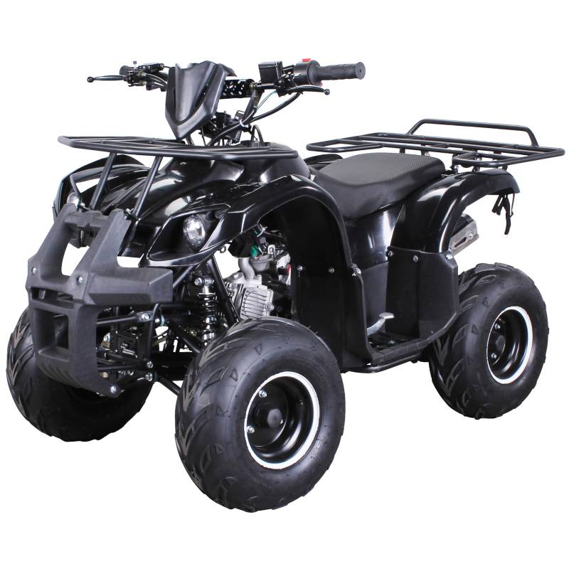 Original Actionbikes Motors Kinder Quad S-8 Farmer | 4-Takt 125 cc 7 kW Benzinmotor - Not-Aus-Leine- Miniquad - Bis zu 50 km/h - Daumengas drosselbar - Automatikgetriebe (Blau) von Actionbikes Motors