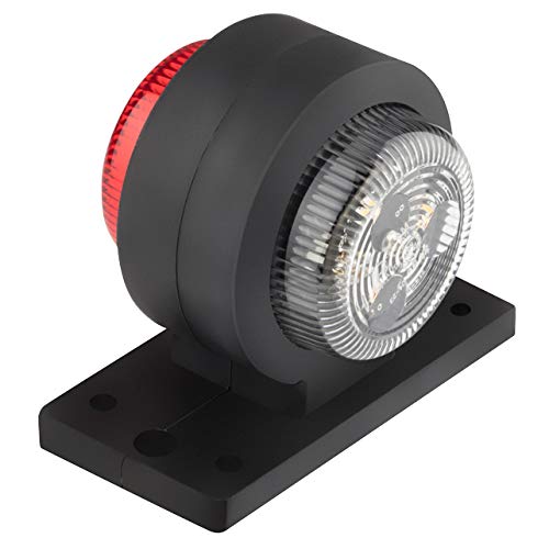 AdLuminis LED Positionsleuchte Rot Weiß, E-Prüfzeichen + IP67, 12V 24V Begrenzungsleuchte, für Anhänger etc. (Universal) von AdLuminis