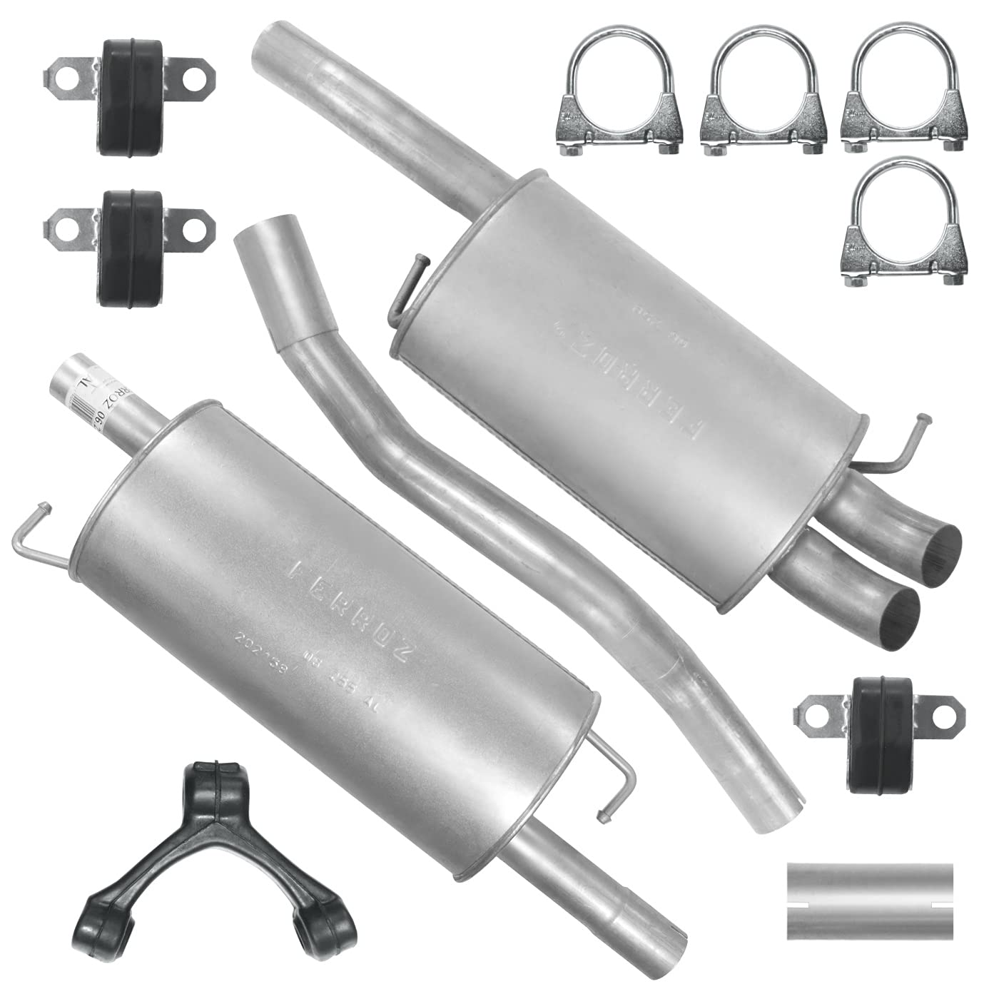 Auspuff Auspuffanlage Schalldämpferset für VW Transporter T5 V Pritsche SWB 1.9 TDI von Adamot