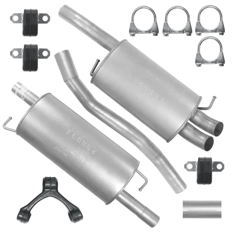Auspuff Auspuffanlage Schalldämpferset für VW Transporter T5 V Pritsche SWB 1.9 TDI von Adamot
