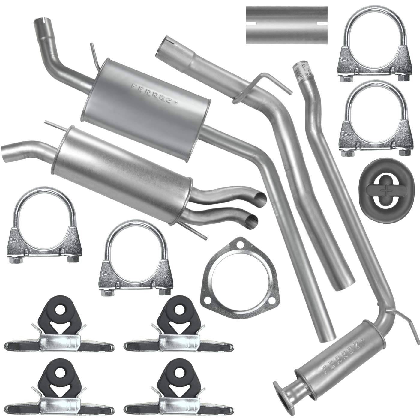 Schalldämpferset Mitteltopf Auspuff für Transporter T4 SWB, LWB 2.5 TDI von Adamot