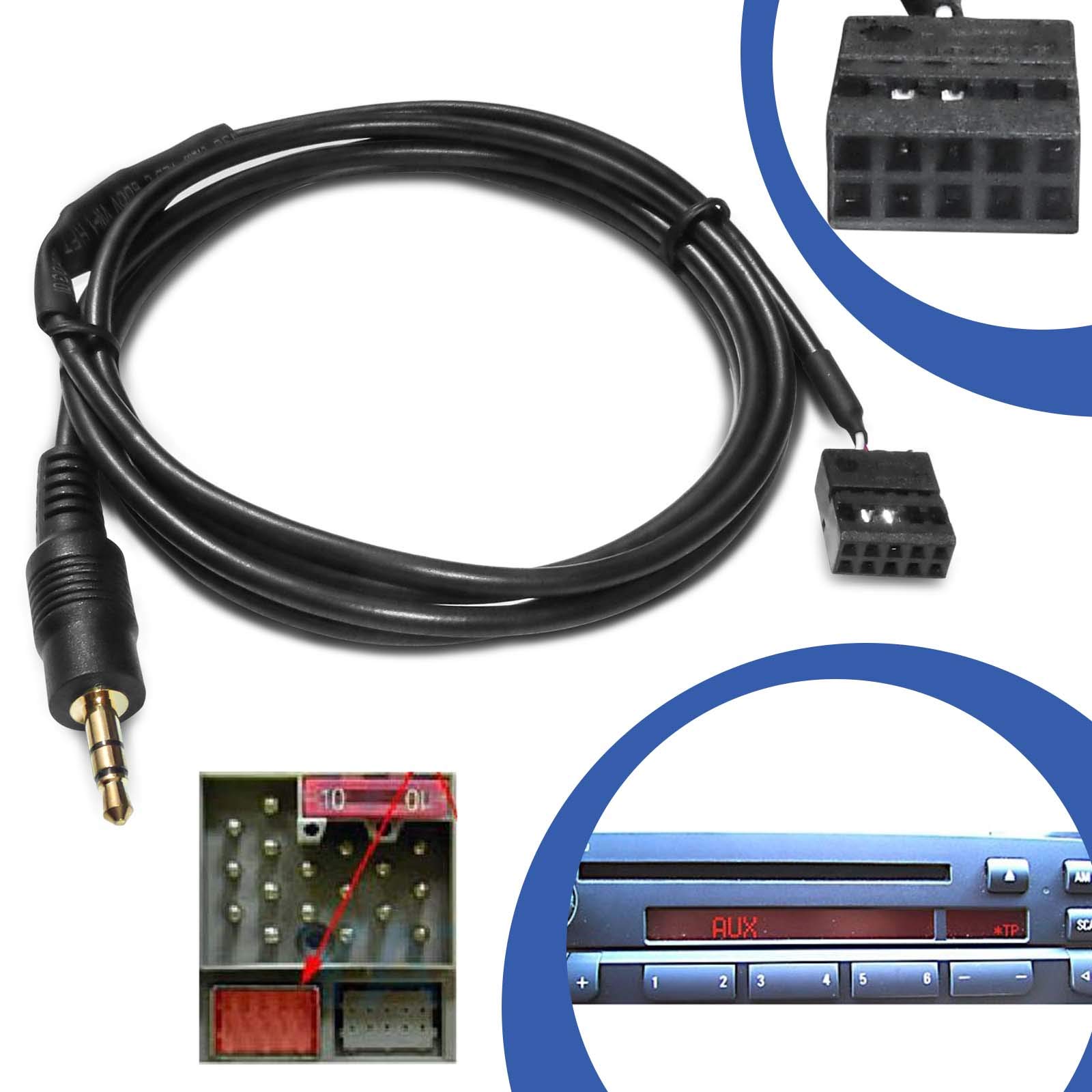 KFZ Auto AUX Line In Adapter Kabel 10 Pol Stecker CD Radio Buchse Anschluss kompatibel mit BMW E46 KFZ Auto AUX Line In Adapter Kabel 10 Pol Stecker CD Radio Buchse Anschluss kompatibel mit BMW E46 von Adapter Universe