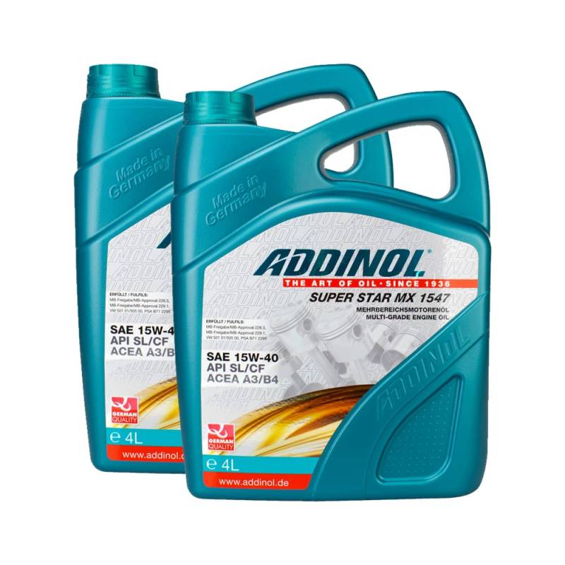 2X Addinol Motoröl Motorenöl Motor Motoren Motor Oil Engine Oil Benzin Diesel 15W-40 Super Star Mx 1547 4L 72102625 von Addinol