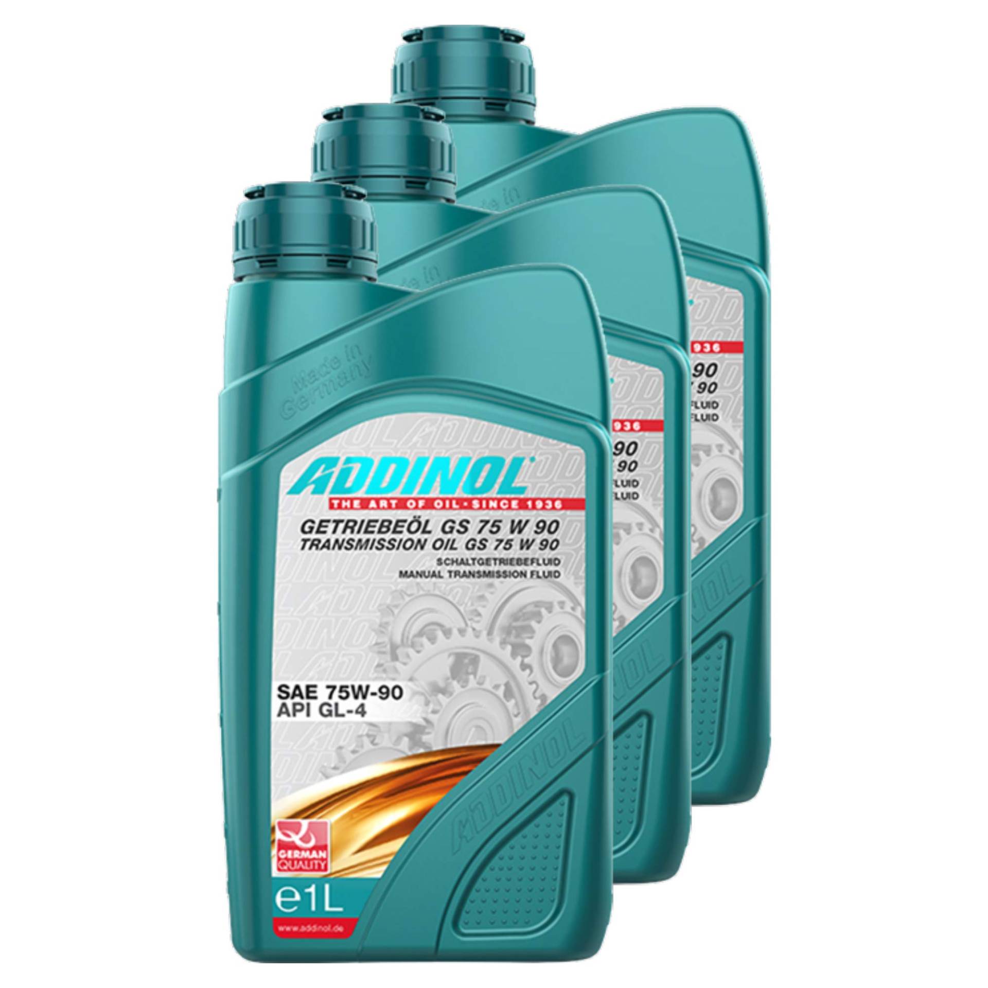 3X Addinol Getriebeöl Gear Transmission Oil Fluid Lubricant 75W-90 Gs 75 W 90 1L 74200707 von Addinol