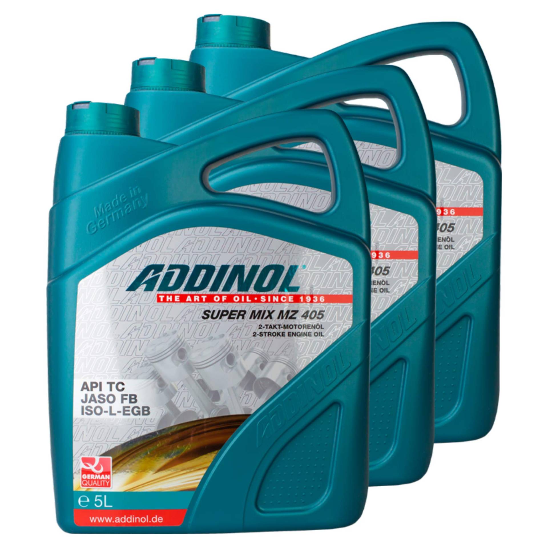 3X Addinol Motoröl Motorenöl Motor Motoren Motor Oil Engine Oil 2-Takt Super Mix Mz 405 (Rot Gefärbt) 5L von Addinol