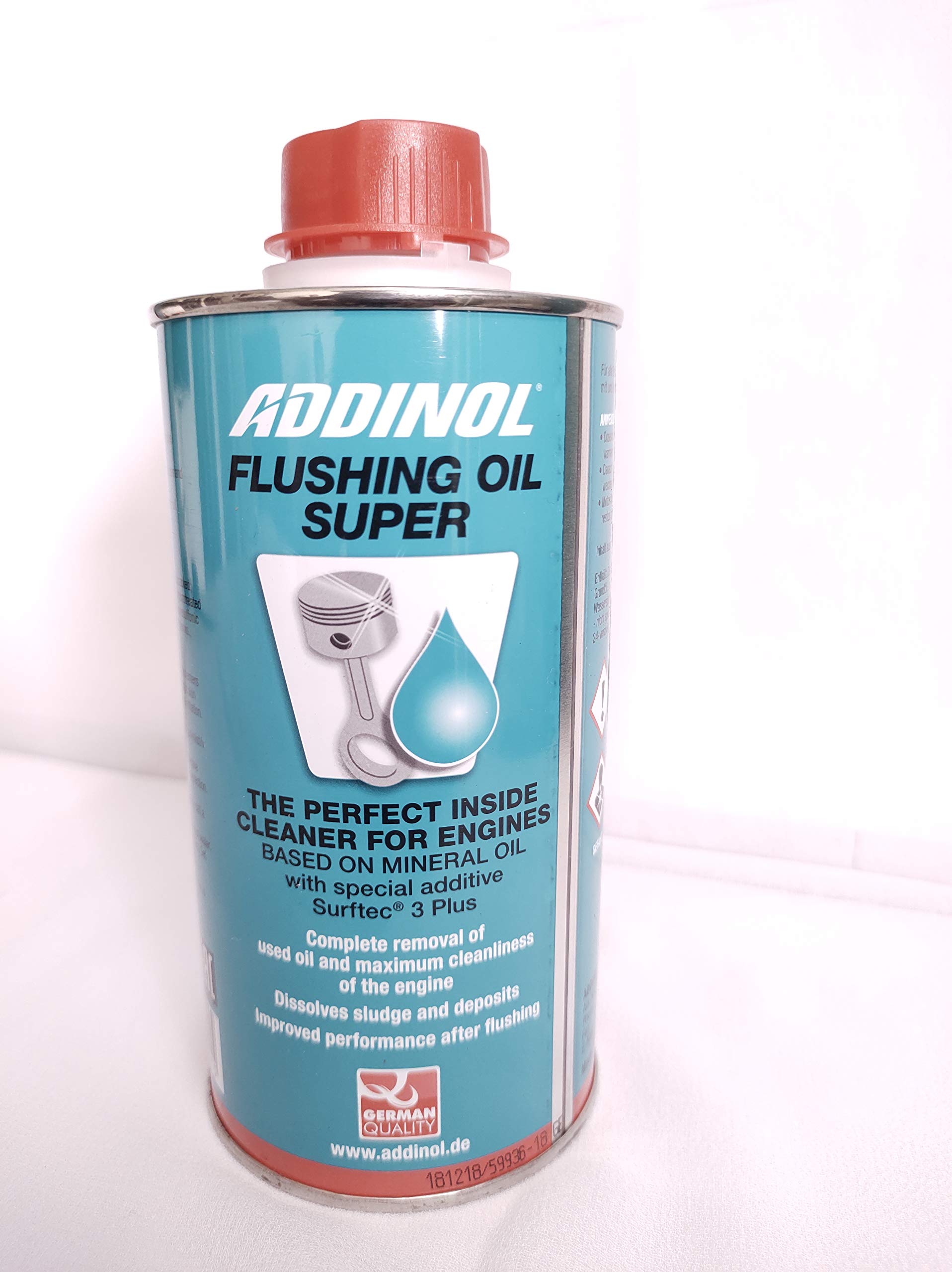 ADDINOL Flushing Oil Super, Motorspülung, Motorinnenreiniger mit Surftec 3 Plus-Technologie, für Benzin- und Dieselmotoren - Ölschlammspülung - 500 ml Dose von Addinol