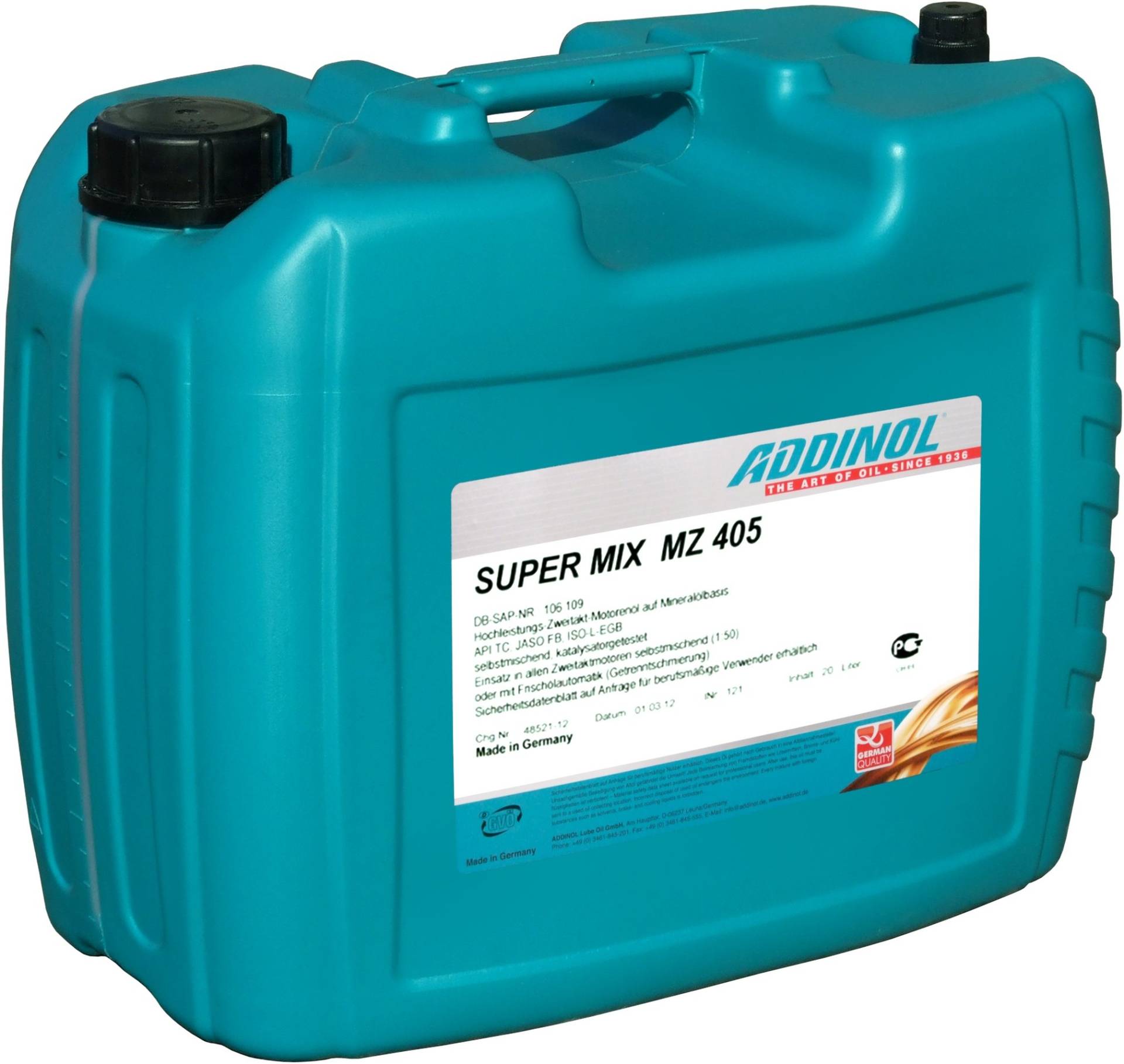 ADDINOL MZ405 SUPER MIX, 2-Takt-Motorenöl, rot gefärbt, mineralisch, 20 L Kanister von Addinol