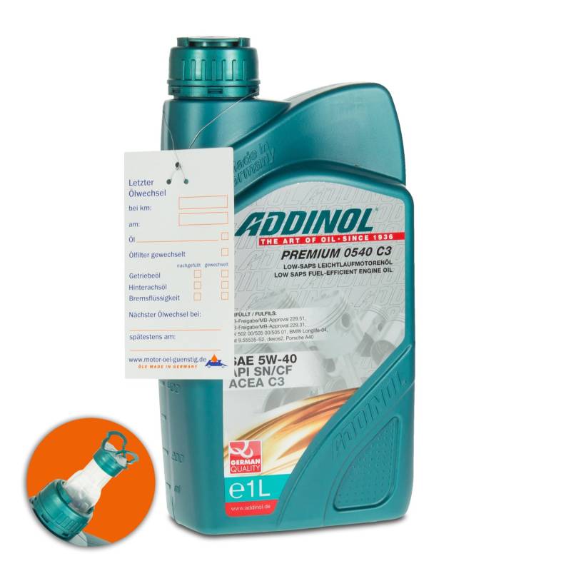 ADDINOL PREMIUM 5W-40 C3 Motorenöl, 1 Liter von Addinol