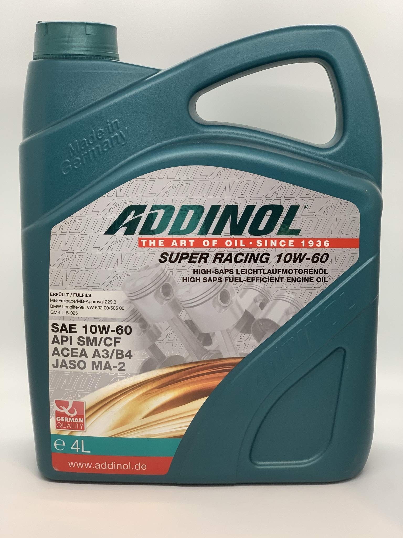 ADDINOL SUPER RACING 10W-60 A3/B3 Motorenöl, 4 Liter ADDINOL SUPER RACING 10W-60 A3/B3 Motorenöl, 4 Liter von Addinol