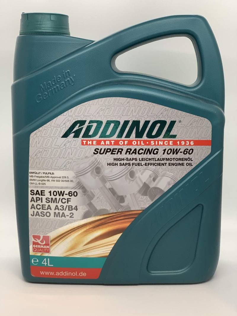 ADDINOL SUPER RACING 10W-60 A3/B3 Motorenöl, 4 Liter von Addinol