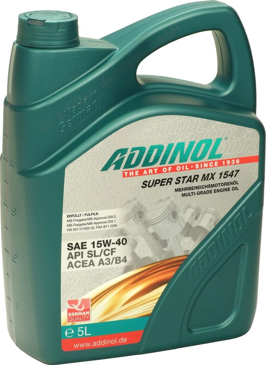 ADDINOL SUPER STAR MX 1547 15W-40 A3/B3/E2 Motorenöl, 5 Liter von Addinol