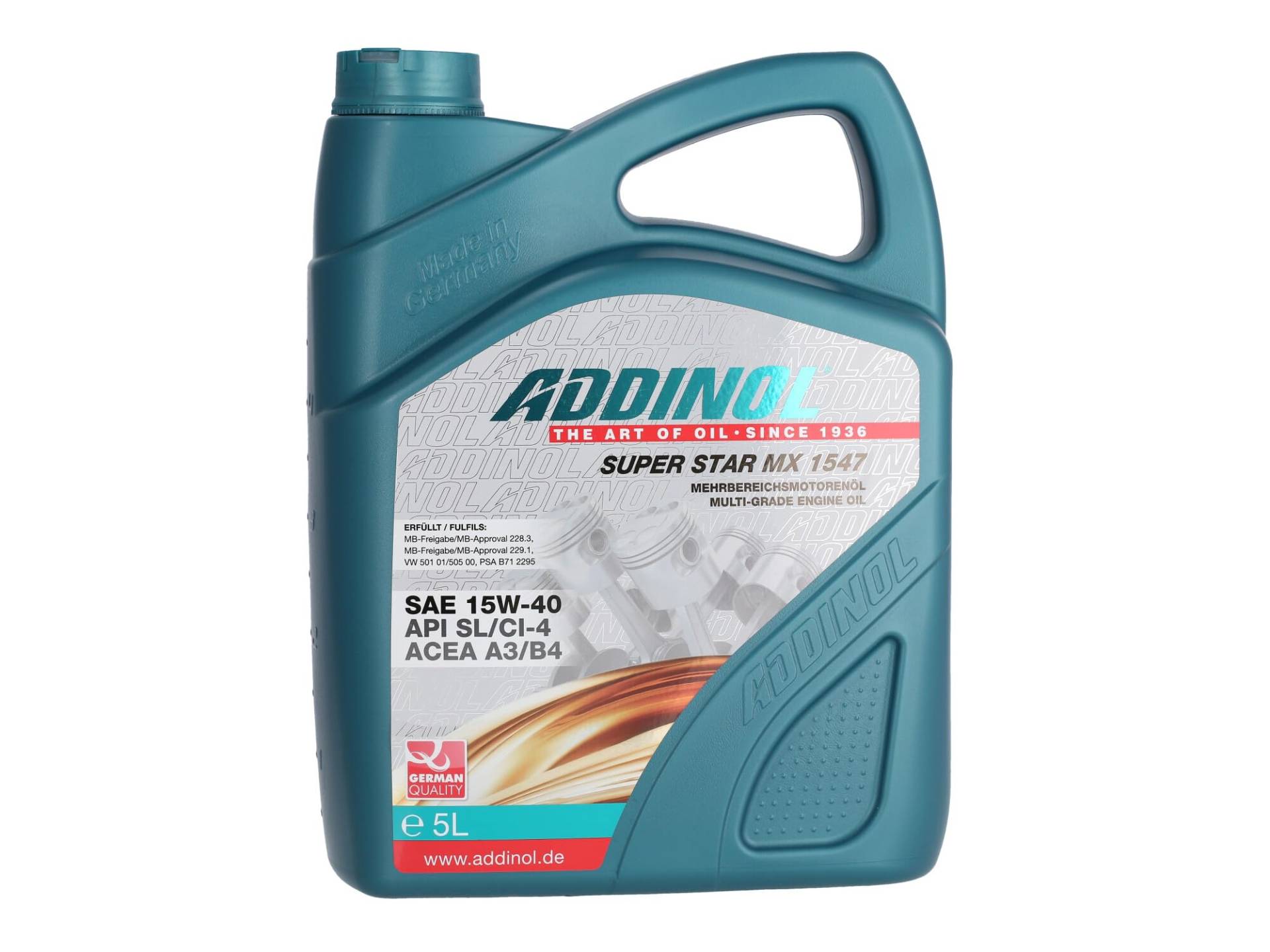 ADDINOL SUPER STAR MX 1547 15W-40 A3/B3/E2 Motorenöl, 5 Liter von Addinol