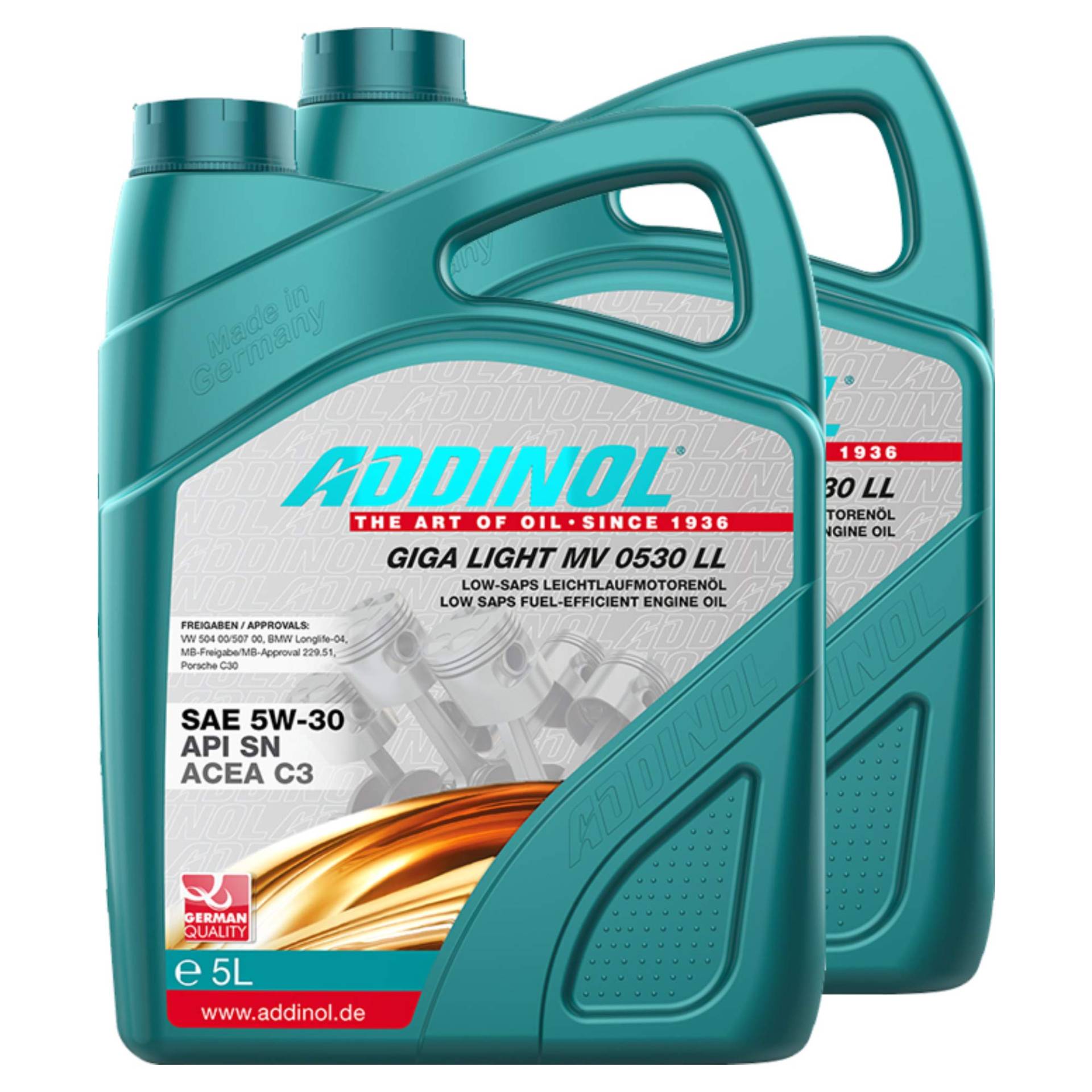 Addinol 2X Motoröl Motorenöl Motor Motoren Motor Oil Engine Oil Benzin Diesel 5W-30 Giga Light Mv 5W30 Ll Longlife 5L von Addinol