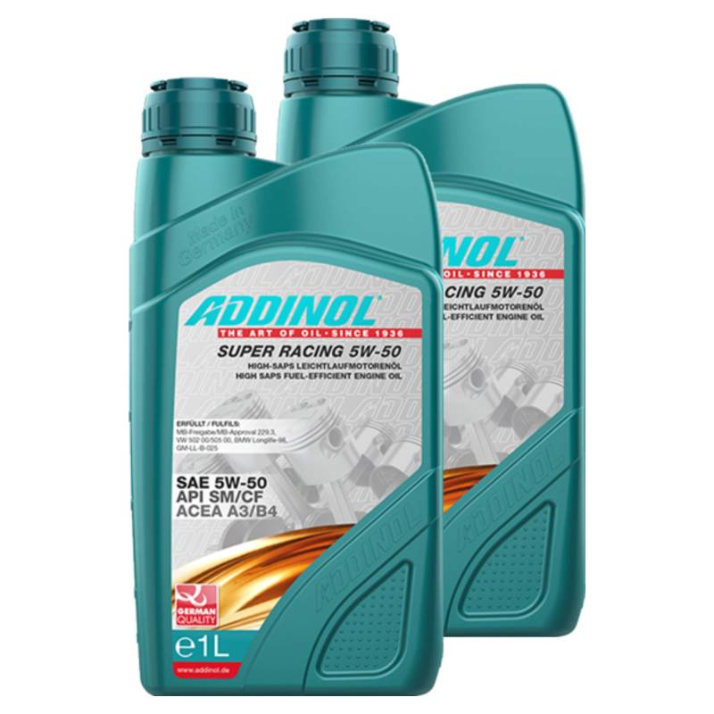 Addinol 2X Motoröl Motorenöl Motor Motoren Motor Oil Engine Oil Benzin Diesel Super Racing 5W-50 1L 72313607 von Addinol