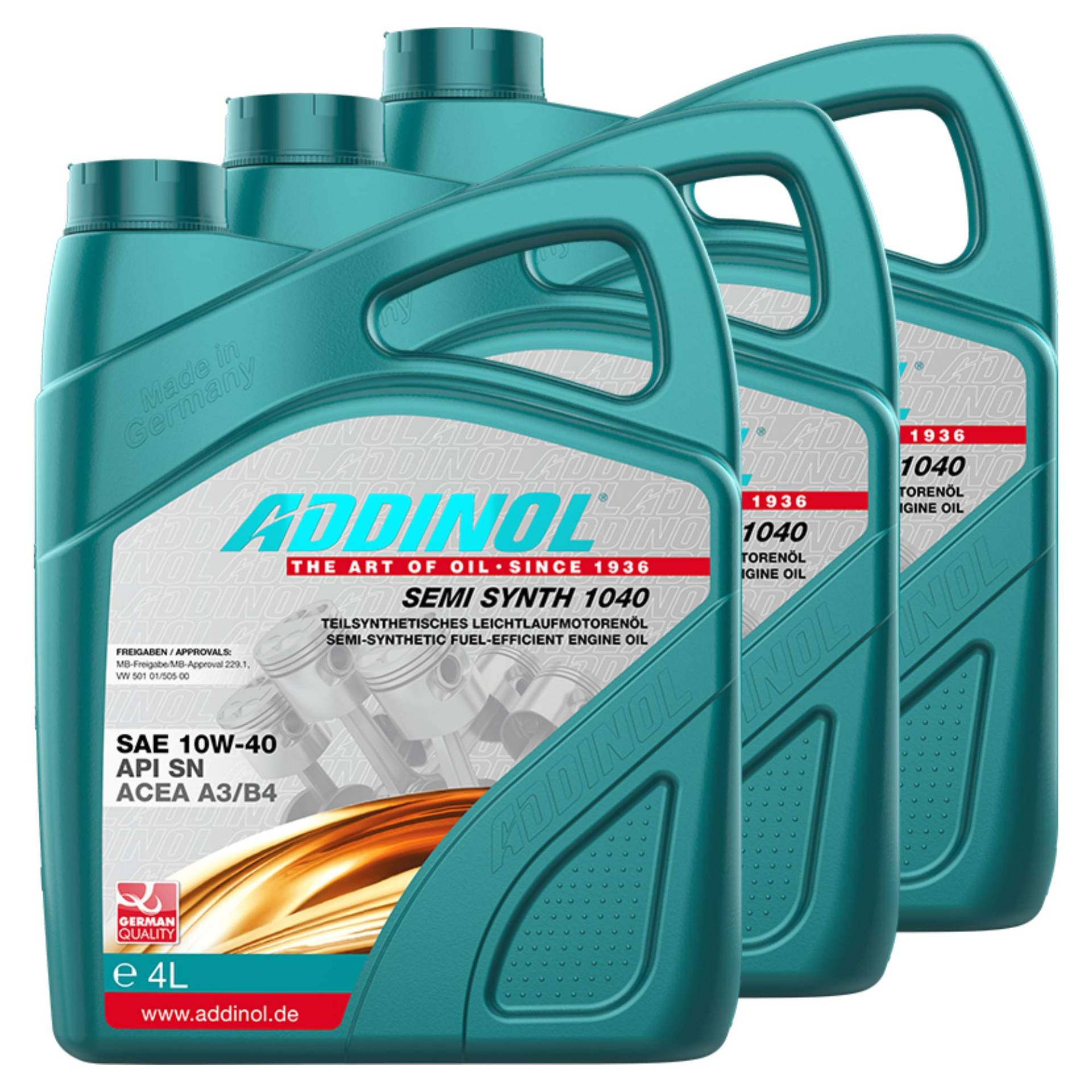 Addinol 3X Motoröl Motorenöl Motor Motoren Motor Oil Engine Oil Benzin Diesel 10W-40 Semi Synth 1040 5L 72098481 von Addinol