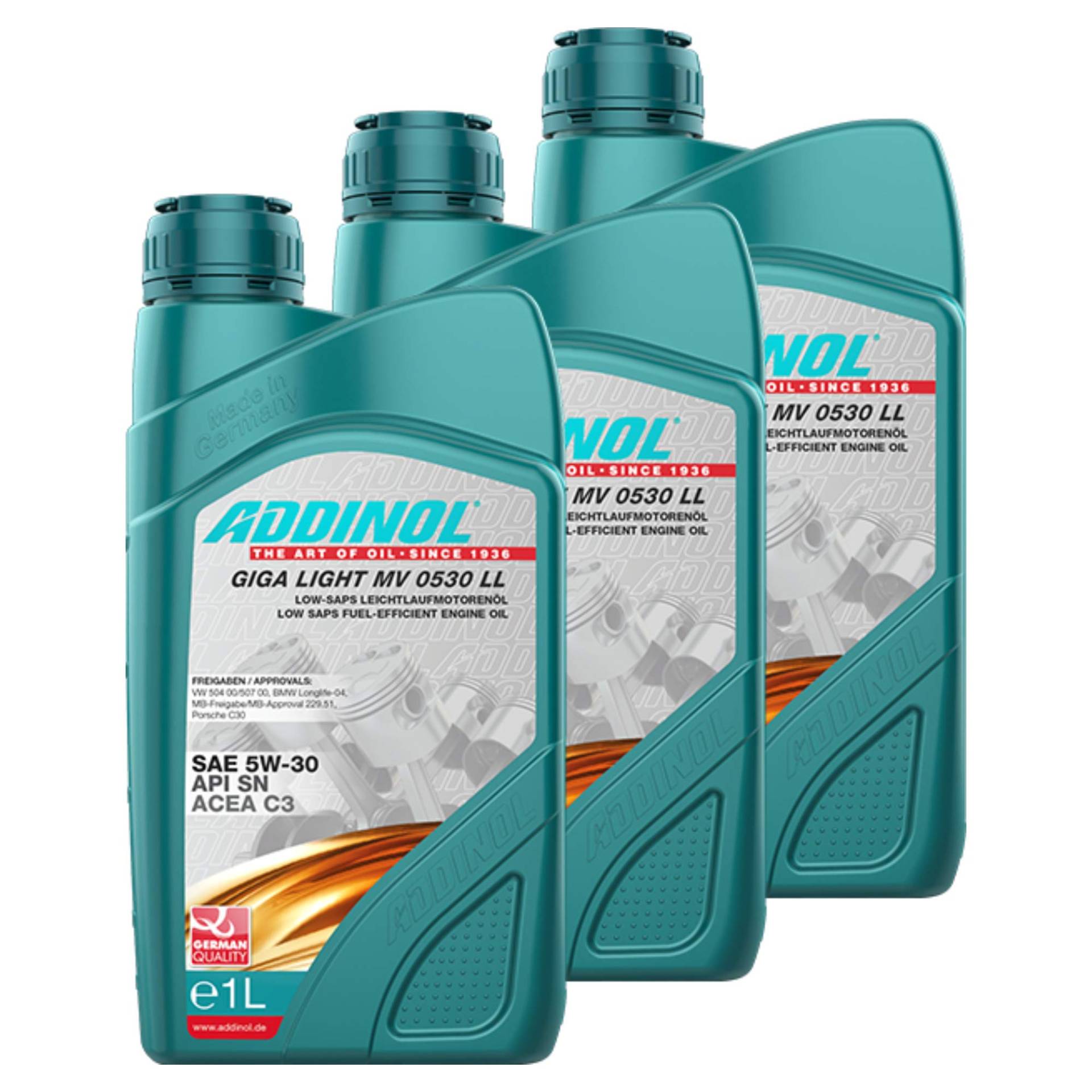 Addinol 3X Motoröl Motorenöl Motor Motoren Motor Oil Engine Oil Benzin Diesel 5W-30 Giga Light Mv 0530 Ll Longlife 1L von Addinol