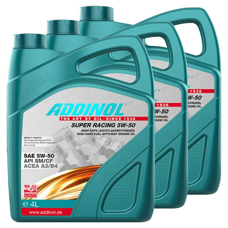 Addinol 3X Motoröl Motorenöl Motor Motoren Motor Oil Engine Oil Benzin Diesel Super Racing 5W-50 4L 72313625 von Addinol