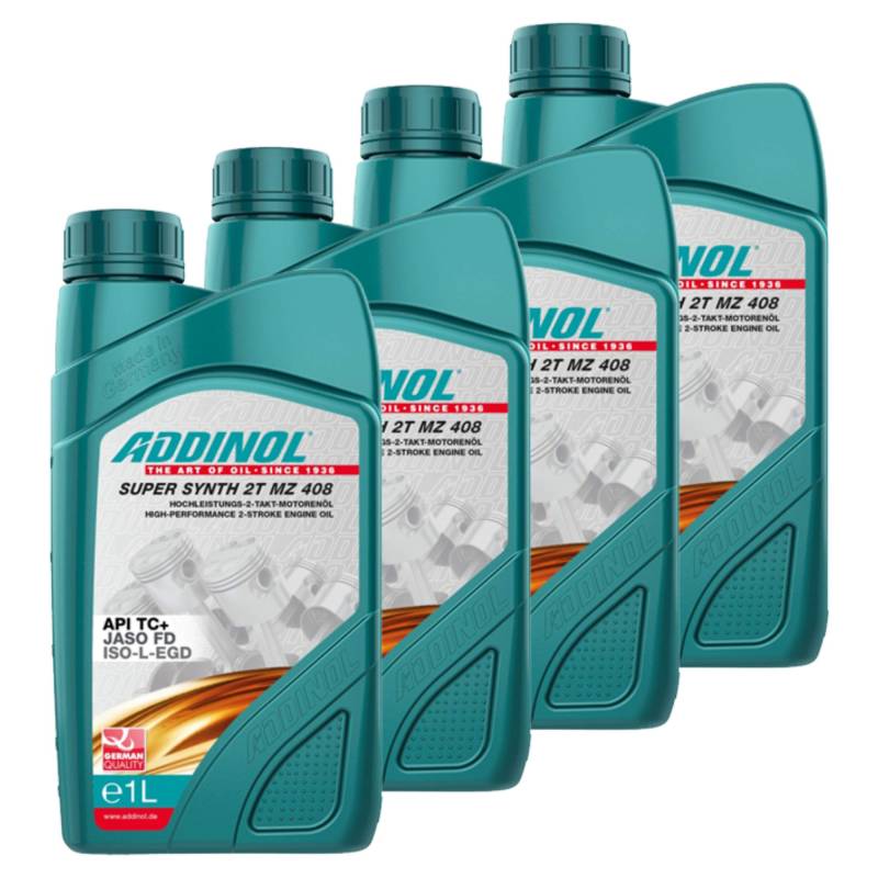 Addinol 4X Motoröl Motorenöl Motor Motoren Motor Oil Engine Oil 2-Takt Super Synth 2T Mz 408 1L 72400607 von Addinol