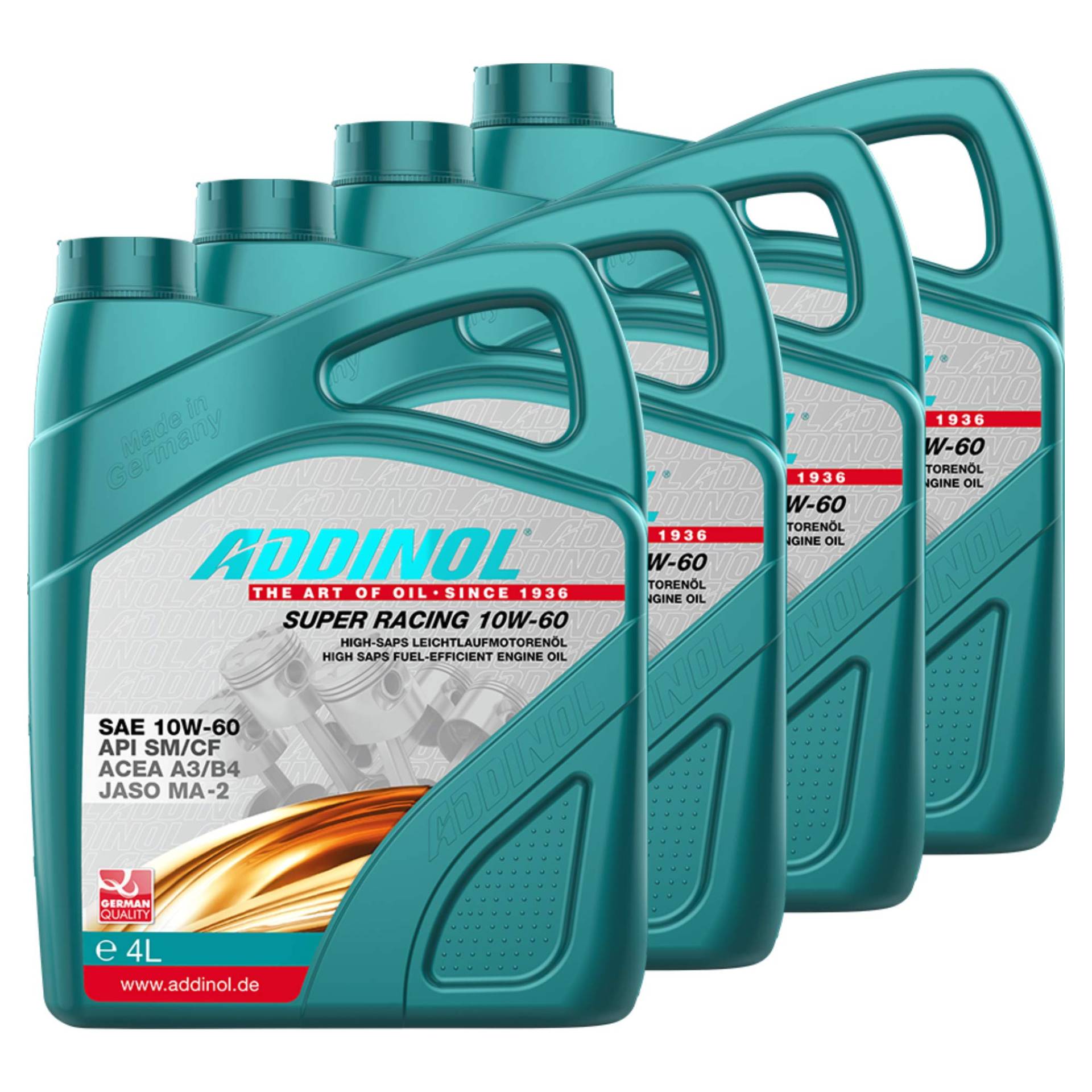 Addinol 4X Motoröl Motorenöl Motor Motoren Motor Oil Engine Oil Benzin Diesel Super Racing 10W-60 4L 72313725 von Addinol