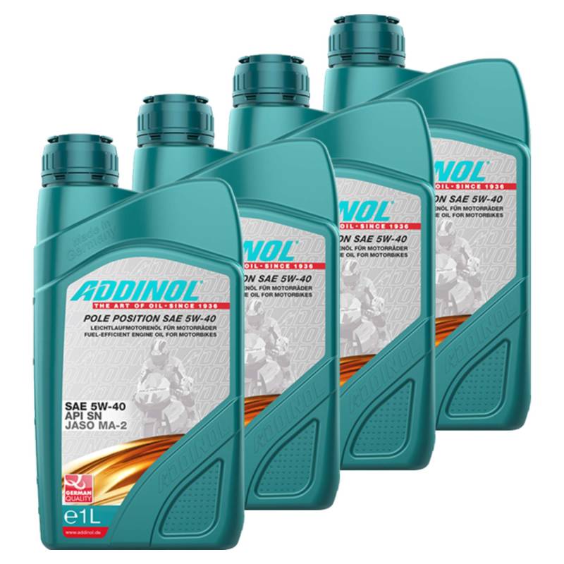 Addinol 4X Motoröl Motorenöl Motor Motoren Motor Oil Engine Oil Pole Position SAE 5W-40 1L Motorrad 72403307 von Addinol