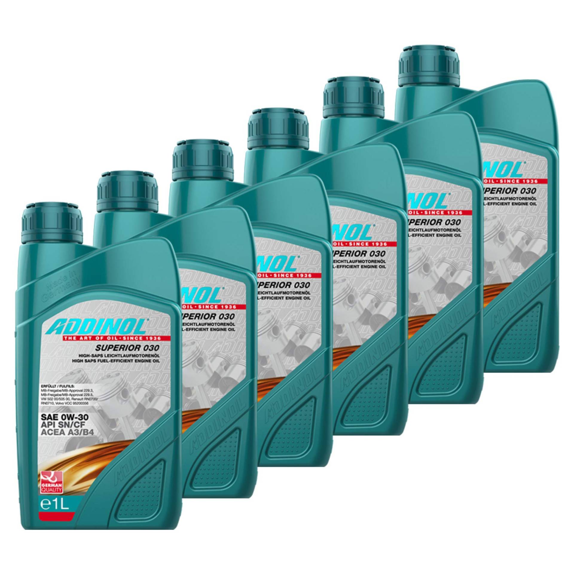 Addinol 6X Motoröl Motorenöl Motor Motoren Motor Oil Engine Oil Benzin Diesel 0W-30 Superior 030 1L 72097807 von Addinol