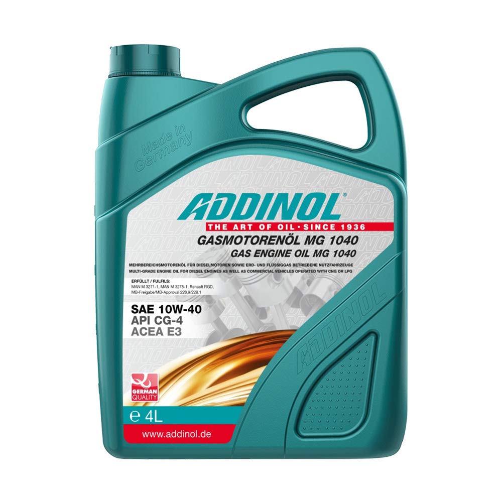 Addinol Gasmotoröl Motorenöl Motor Motoren motor oil engine oil 10W-40 MG 1040 4L 72500925 von Addinol