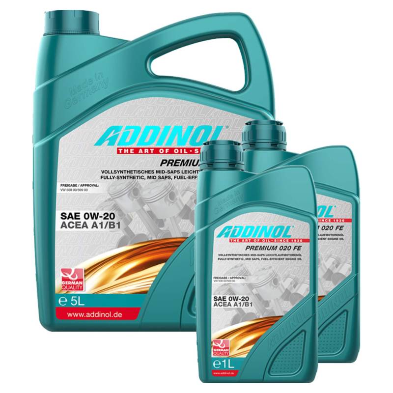 Addinol Motoröl 0W-20 Premium 020 FE 5L + 2X 1L von Addinol