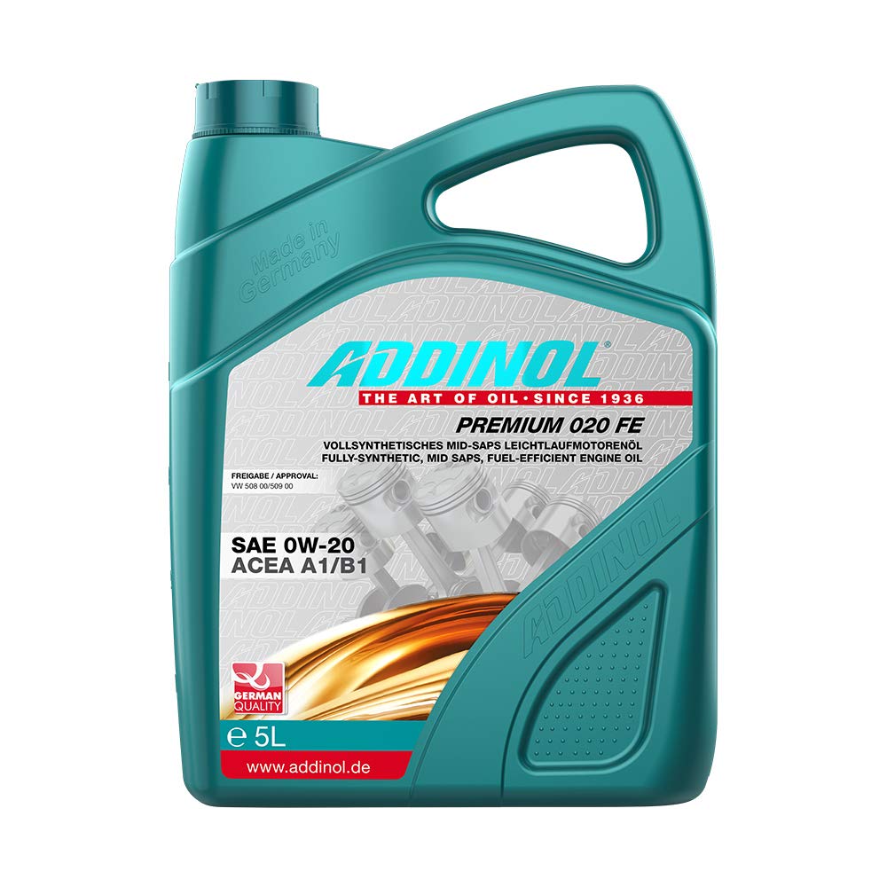 Addinol Motoröl Motorenöl Motor Motoren motor oil engine oil Benzin Diesel 0W-20 Premium 020 FE 5L 72097281 von Addinol