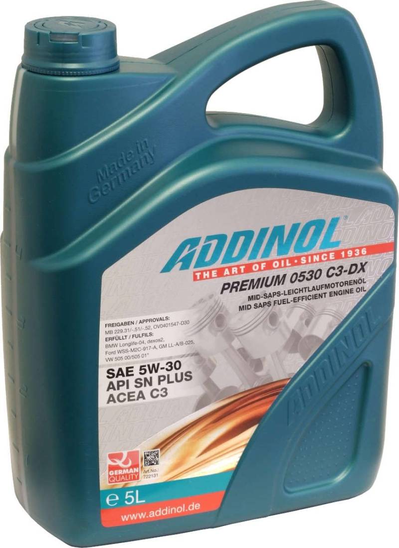 ADDINOL PREMIUM 5W-30 C3-DX Motorenöl, 5 Liter von Addinol