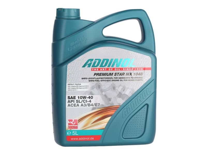 ADDINOL PREMIUM STAR MX 1048 10W-40 A3/B4/E7 Motorenöl, 5 Liter von Addinol