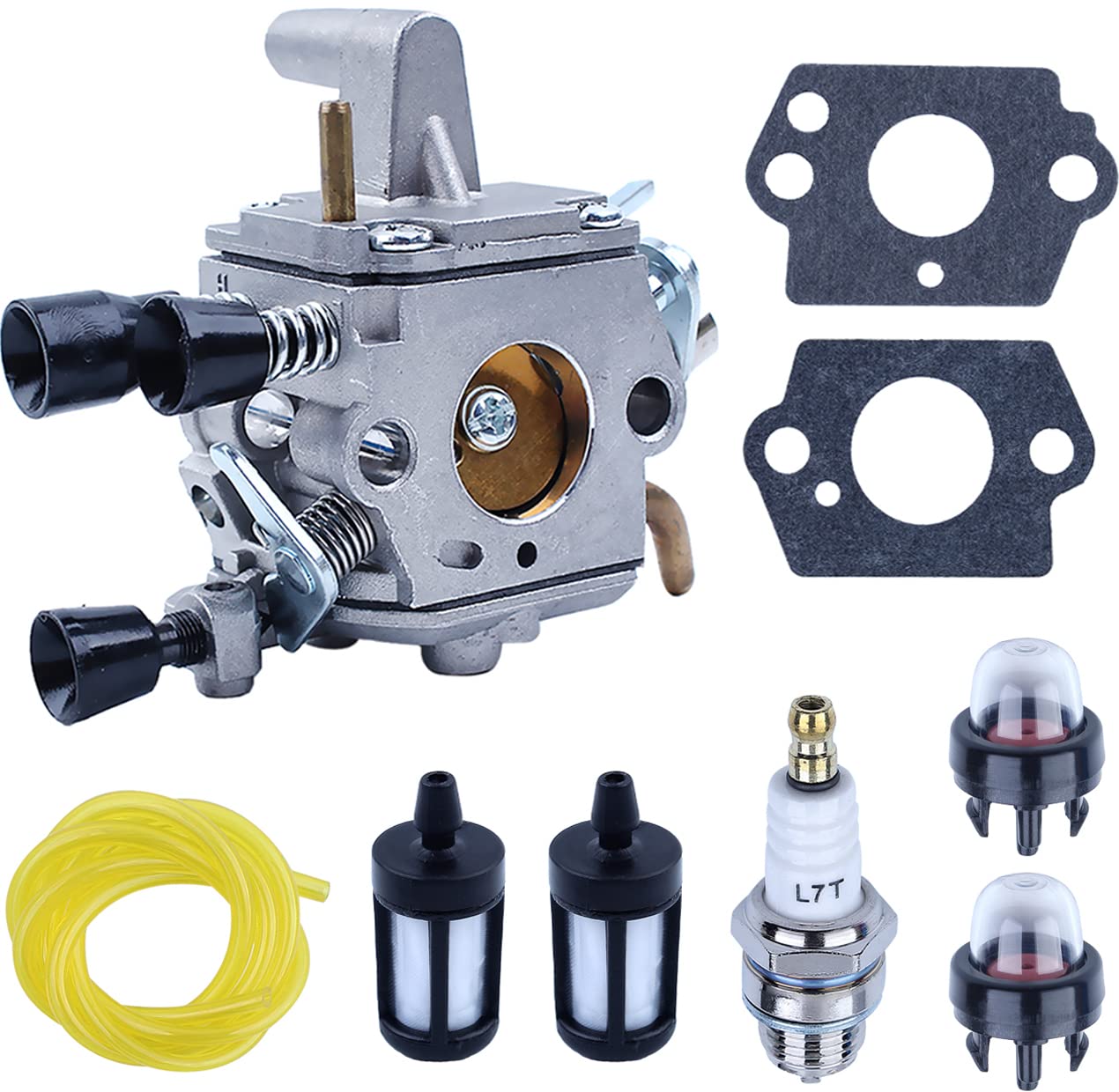 Vergaser Kit für Stihl FS120 FS200 FS300 FS350 FS120R Rasentrimmer, ADEFOL Vergaser + Kraftstofffilter + Kraftstoffschlauch + Dichtungen + Zündkerze Ersatzteile 9 in 1 Zubehör Vergaser Kit für Stihl FS120 FS200 FS300 FS350 FS120R Rasentrimmer, ADEFOL Vergaser + Kraftstofffilter + Kraftstoffschlauch + Dichtungen + Zündkerze Ersatzteile 9 in 1 Zubehör von Adefol