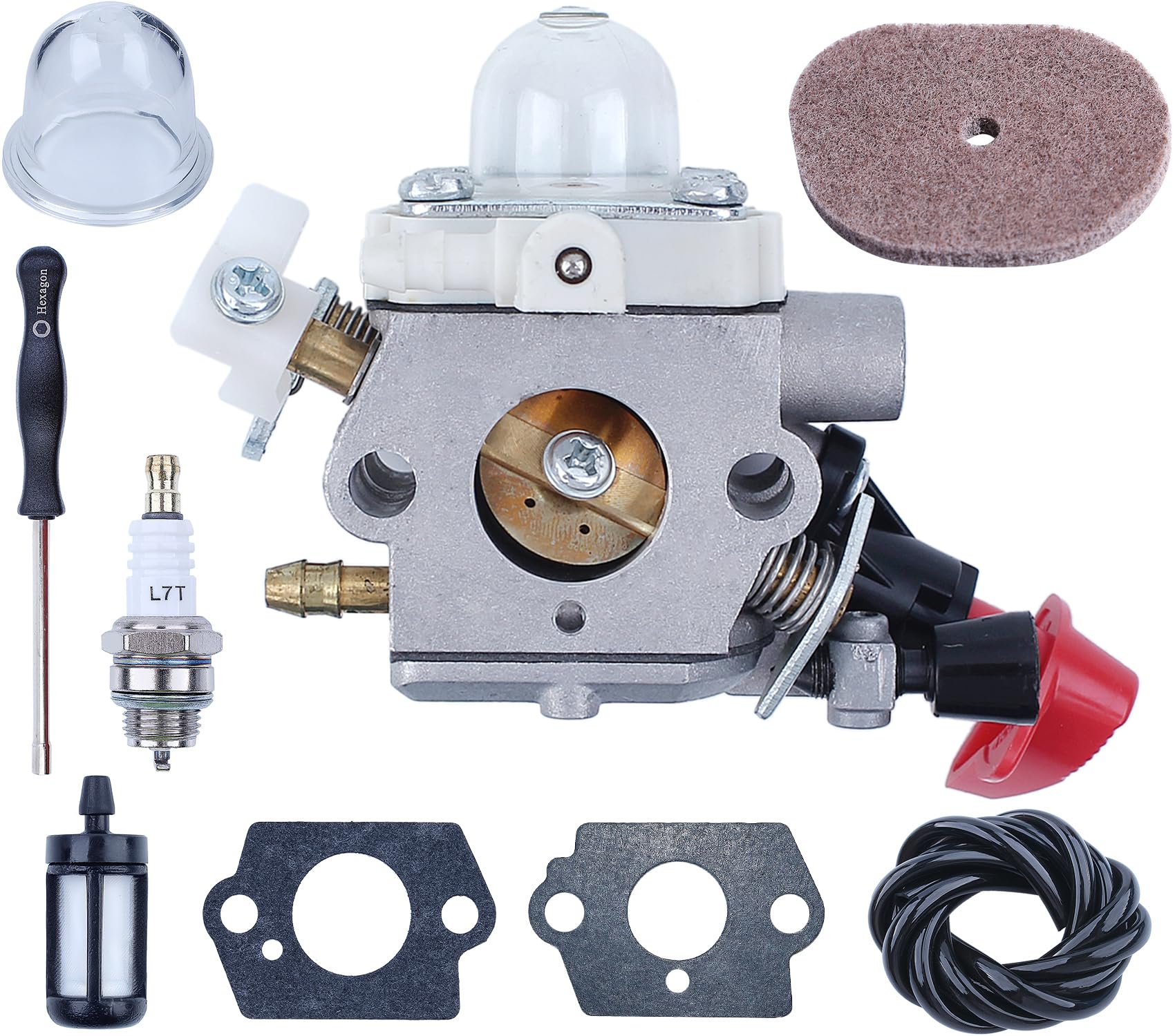 Vergaser-Kit für Stihl FS56 FS70 KM56 Serie, Adefol Vergaser + Luftfilter + Kraftstofffilter + Kraftstoffschlauch + Zündkerze Ersatzteile für Motorsensen Vergaser-Kit für Stihl FS56 FS70 KM56 Serie, Adefol Vergaser + Luftfilter + Kraftstofffilter + Kraftstoffschlauch + Zündkerze Ersatzteile für Motorsensen von Adefol