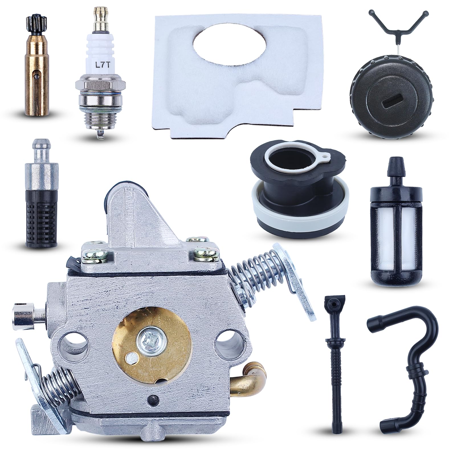 Vergaser für Stihl MS 170, MS 180, 017 und 018 Kettensäge, ADEFOL Vergaser-Kit Luftfilter + Benzinfilter + Benzinschlauch + Zündkerze + Tankdeckel Ersatzteile Motorsäge Zubehör Vergaser für Stihl MS 170, MS 180, 017 und 018 Kettensäge, ADEFOL Vergaser-Kit Luftfilter + Benzinfilter + Benzinschlauch + Zündkerze + Tankdeckel Ersatzteile Motorsäge Zubehör von Adefol