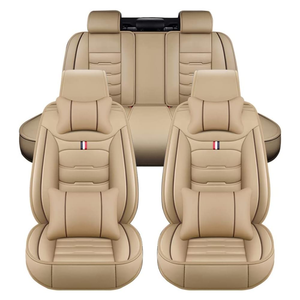 AdiNas Autositzbezüge Sets für MG ZS EV MG3 MG4 MG5 MG7 GT HS RX5 2000-2023 2024, Leder wasserdichte Auto Sitzbezüge Autositzschoner Universal Auto Sitzkissen Schonbezüge,Beige/A-Luxurious_Set AdiNas Autositzbezüge Sets für MG ZS EV MG3 MG4 MG5 MG7 GT HS RX5 2000-2023 2024, Leder wasserdichte Auto Sitzbezüge Autositzschoner Universal Auto Sitzkissen Schonbezüge,Beige/A-Luxurious_Set von AdiNas